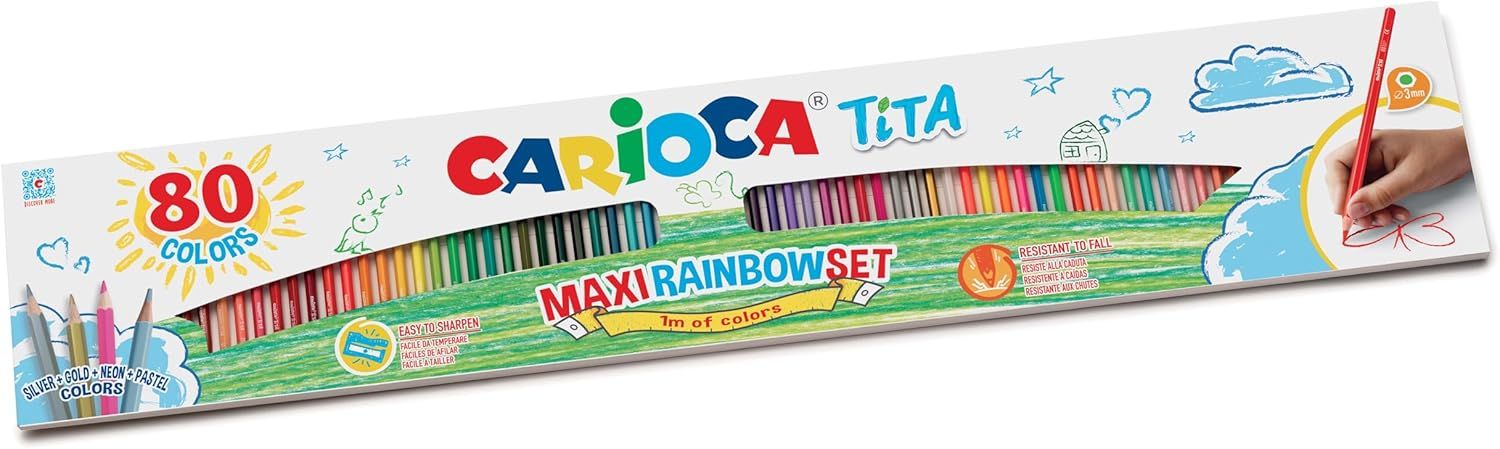 TİTA KURU BOYA KALEMİ MAXİ GÖKKUŞAĞI SET 80'Lİ