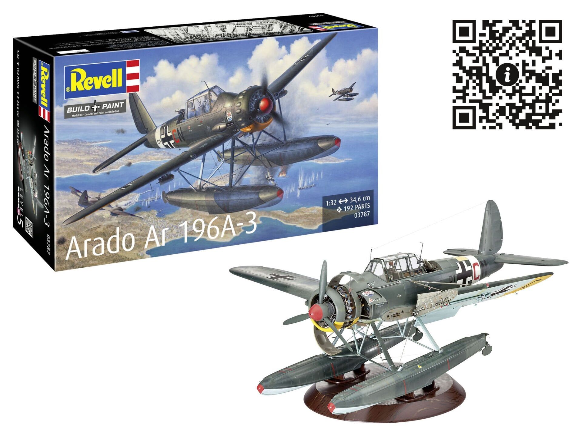 Revell Arado Ar196A-3 Seaplane Model Kit (03787)