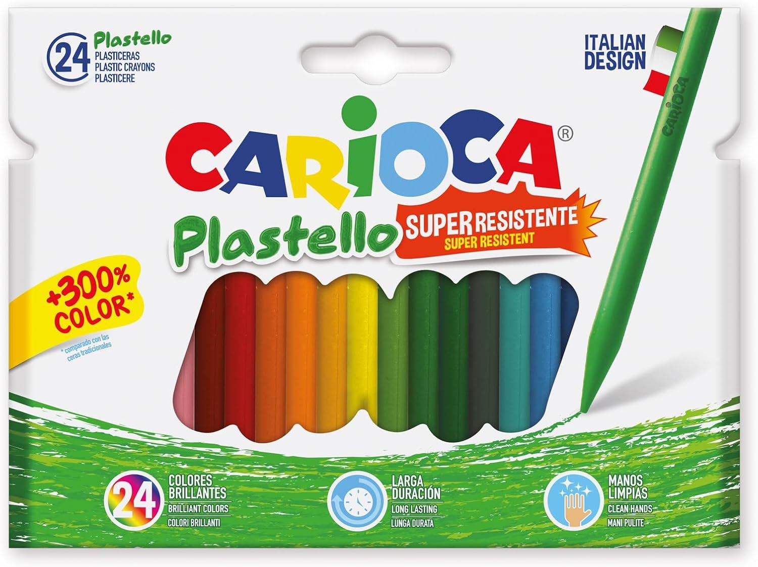 PLASTELLO ELLERİ KİRLETMEYEN YIKANABİLİR PASTEL BOYA KALEMİ 24'LÜ