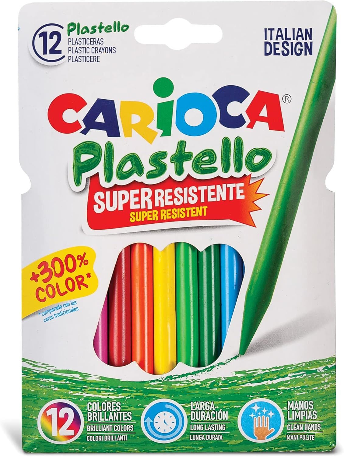 PLASTELLO ELLERİ KİRLETMEYEN YIKANABİLİR PASTEL BOYA KALEMİ 12'Lİ