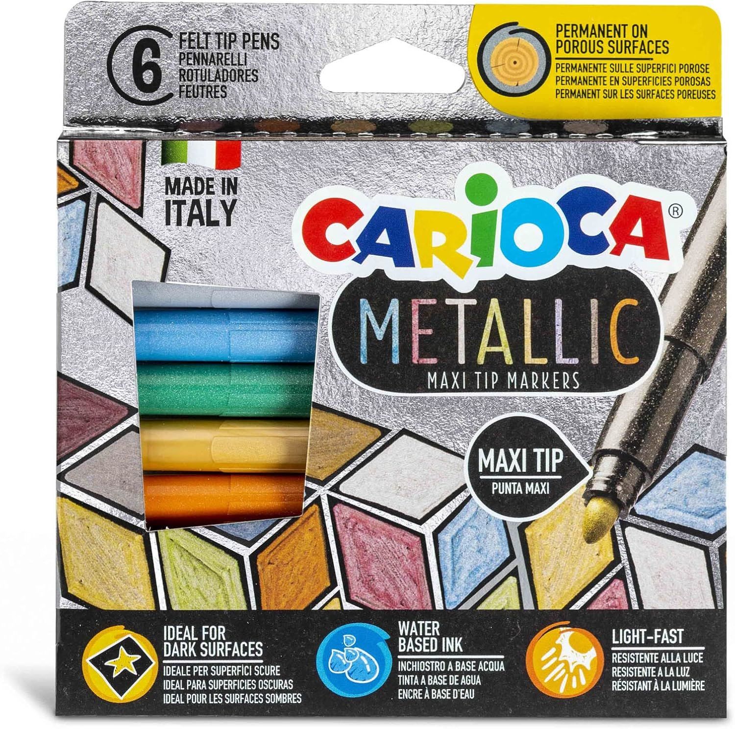 METALİK JUMBO KEÇELİ KALEM 6'LI