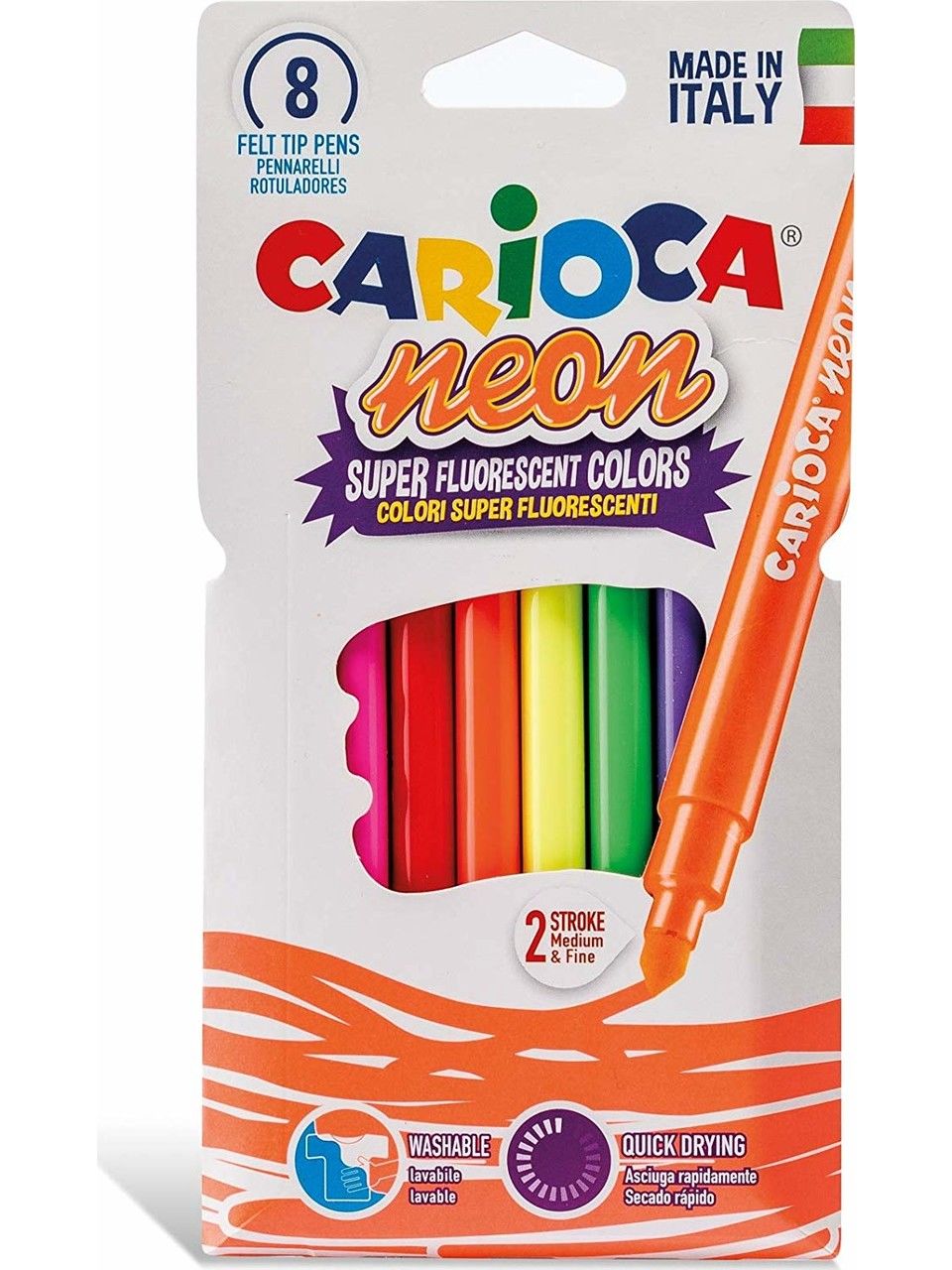 FOSFORLU YIKANABİLİR KEÇELİ BOYA KALEMİ 8'Lİ