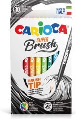 SUPER BRUSH Fırça Uçlu Keçeli Kalem 10'LU