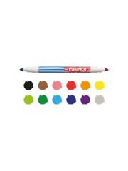 BİCOLOR SÜPER YIKANABİLİR ÇİFT UÇLU KEÇELİ BOYA KALEMİ 6'LI 12 RENK
