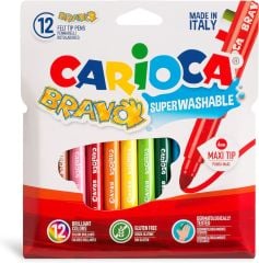 BRAVO SÜPER YIKANABİLİR KEÇELİ BOYA KALEMİ 12'Lİ