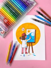 BIRELLO SÜPER YIKANABİLİR ÇİFT TARAFLI KEÇELİ BOYA KALEMİ 30'LU