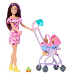 Barbie Skipper Bebek Bakıcılığı Seti - Bebek Arabası- JJB42