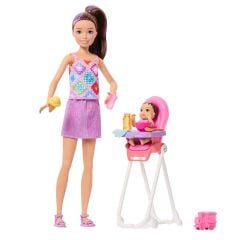 Barbie Skipper Bebek Bakıcılığı Seti - Mama Sandalyesi- JJB44