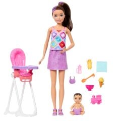 Barbie Skipper Bebek Bakıcılığı Seti - Mama Sandalyesi- JJB44