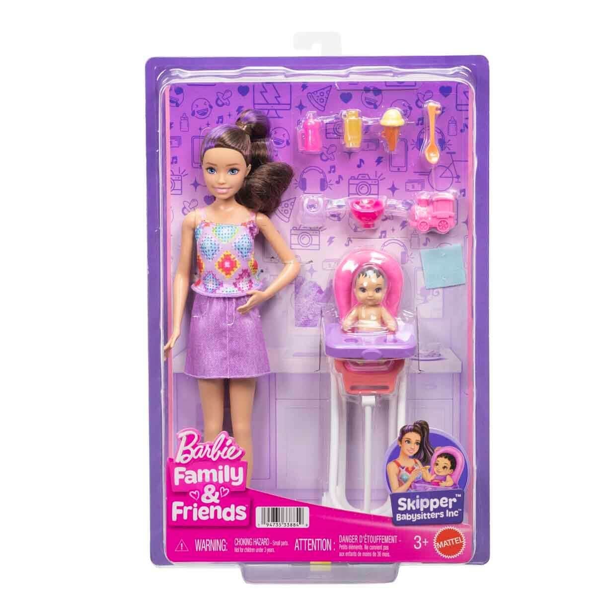 Barbie Skipper Bebek Bakıcılığı Seti - Mama Sandalyesi- JJB44