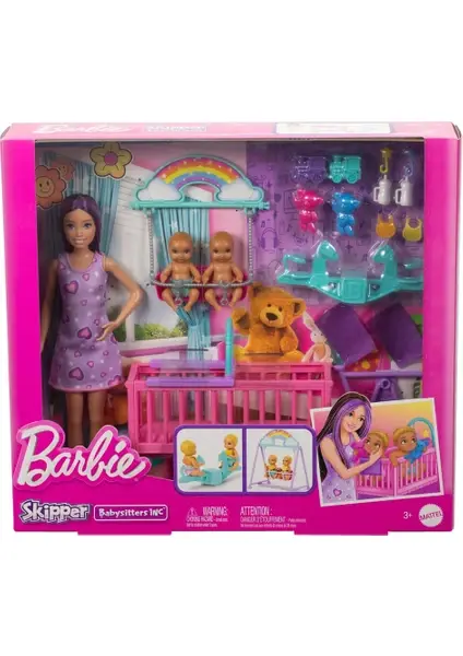 Barbie Skipper İkiz Bebekler Bakımı Oyun Seti- HXM99