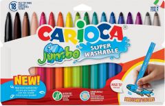 JUMBO SÜPER YIKANABİLİR KEÇELİ BOYA KALEMİ 18'Lİ