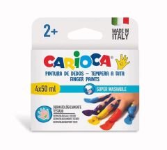 CARİOCA® Bebek Parmak Boyası 4 Renk 4X50 ML Süper Yıkanabilir 2+ Yaş