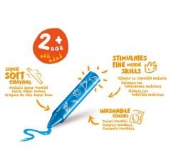 CARİOCA® Bebek Yıkanabilir Mum Pastel Boya 8'li 2+ Yaş