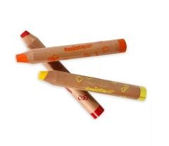 CARİOCA® Jumbo Bebek ''3 in 1'' Ahşap Gövdeli Boya Kalemi 6'lı (Kalemtıraş Hediyeli) 1+ Yaş