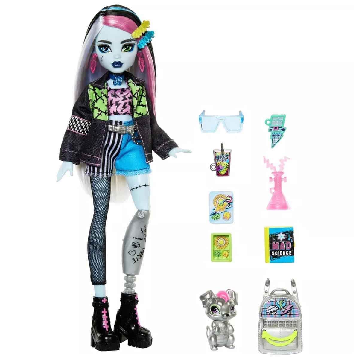Monster High Ana Karakter Bebekler HPD53 - Siyah Ceketli Frankie Stein- HXH73