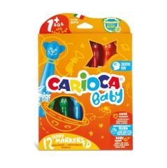 CARİOCA® Teddy Jumbo Bebek Süper Yıkanabilir Keçeli Boya Kalemi 12'li 1+ Yaş