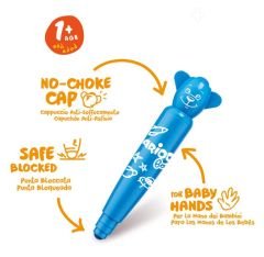 CARİOCA® Teddy Jumbo Bebek Süper Yıkanabilir Keçeli Boya Kalemi 12'li 1+ Yaş