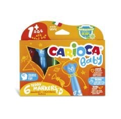 CARİOCA® Teddy Jumbo Bebek Süper Yıkanabilir Keçeli Boya Kalemi 6'lı 1+ Yaş