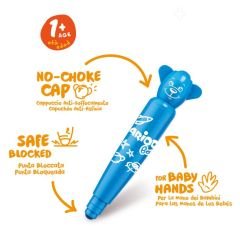 CARİOCA® Teddy Jumbo Bebek Süper Yıkanabilir Keçeli Boya Kalemi 6'lı 1+ Yaş