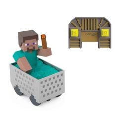 Işıklı Minecraft Uzaktan Kumandalı Minecart ve Steve Figürü-  JMT40