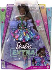 Barbie Extra Fancy Bebek Ve Hayvan Dostu Mor Elbiseli Bebek HHN13