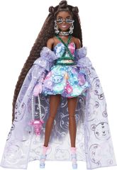 Barbie Extra Fancy Bebek Ve Hayvan Dostu Mor Elbiseli Bebek HHN13