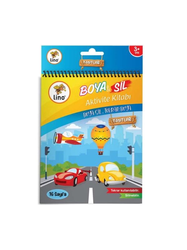 Lino Boya Sil Aktivite Boyama Kitabı A5 Ebat - Taşıtlar
