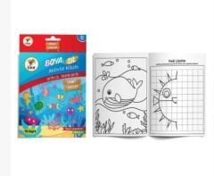 Lino Boya Sil Aktivite Boyama Kitabı A5 Ebat - Deniz Canlıları