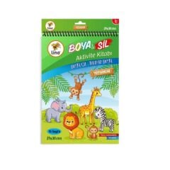 Lino Boya Sil Aktivite Boyama Kitabı A4 Ebat - Hayvanlar