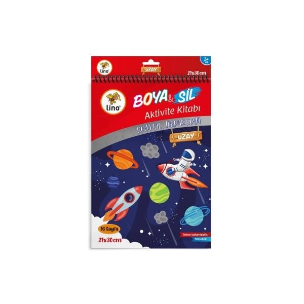 Lino Boya Sil Aktivite Boyama Kitabı A4 Ebat - Uzay