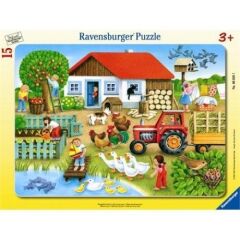 Ravensburger 15 Parçalı Büyük Çerçeveli Puzzle Was Gehort Wohin (060207)