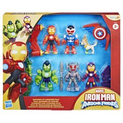 Marvel Demir Adam ve Muhteşem Arkadaşları Zırhlı Yenilmezler Paketi Aksiyon Figür Seti G1255