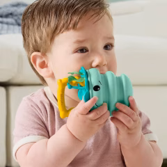 Fisher Price Deniz Dostları 2in1 Silikon Çıngırak JHB54 - Deniz Anası JHB57