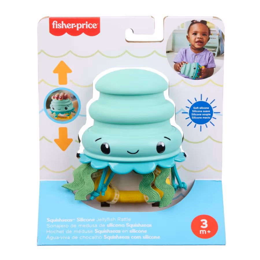 Fisher Price Deniz Dostları 2in1 Silikon Çıngırak JHB54 - Deniz Anası JHB57