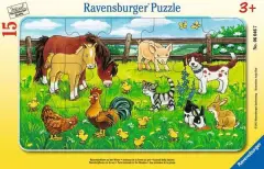 Ravensburger 15 Parçalı Küçük Çerçeveli Puzzle Çayırda Hayvanlar (060467)