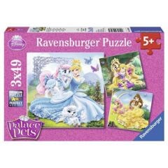 3x49 Parça Puzzle Walt Disney Belle Cinderella Rapunzel (093465)