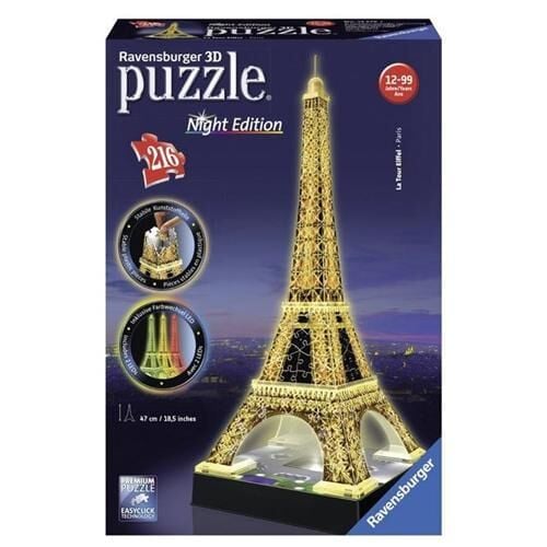 Ravensburger 3 Boyutlu Plastik Puzzle Işıklı Eyfel (125791)