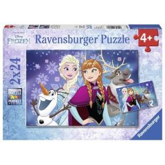 Ravensburger 2x24 Parçalı Puzzle Walt Disney Frozen Kuzey Işıkları (090747)