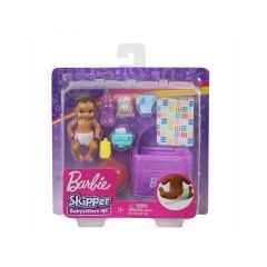 Barbie Bebek Bakıcısı Özellikli Minik Bebekler GHV83 - Esmer - Bez Değiştirme Zamanı- GHV86