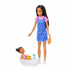 Barbie Skipper Bebek Bakıcılığı Seti- JKC16 - Mavi Elbiseli