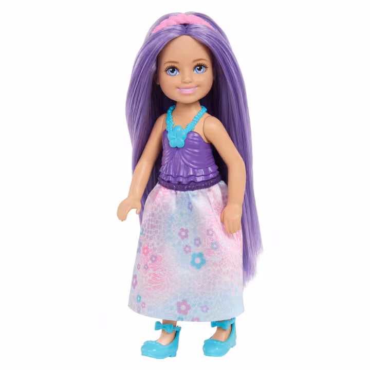 Barbie Chelsea Hayaller Ülkesi Bebekler- JKH54 -Prenses Stili Mor Saçlı