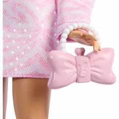 Barbie Deluxe Style Sarışın Bebek JJN69 - Pembe Kot Ceket ve Etekli