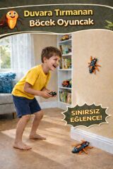 Uzaktan Kumandalı Duvara Tırmanabilen Robot Böcek Oyuncak – LED Işıklı & USB Şarjlı