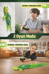 Uzaktan Kumandalı Duvara Tırmanabilen Robot Kertenkele Oyuncak – LED Işıklı, USB Şarjlı, 3 Yaş Üzeri