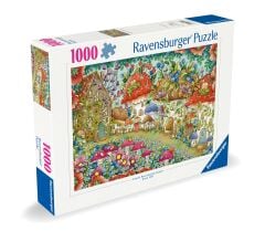 1000 Parça Puzzle Çiçekli Mantar Evler (120005711)